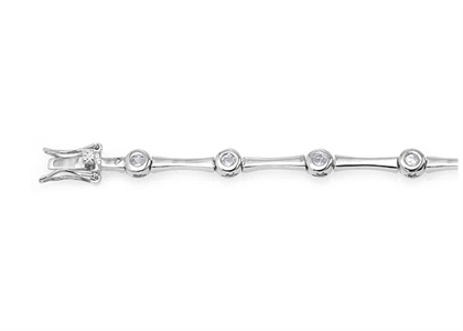 Silver Plated CZ Studded Tennis Bracelet